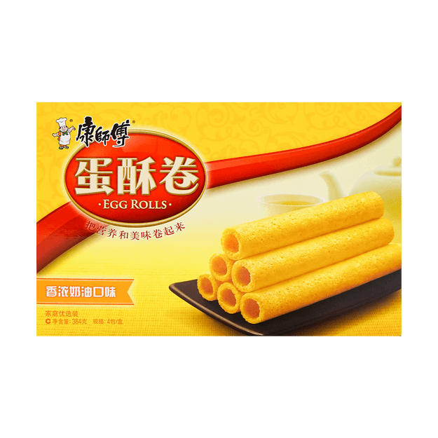 康师傅 蛋酥卷家庭优选装 香浓奶油口味 384g【满$50减7,折扣码food50