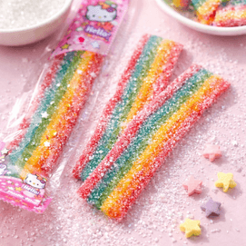 Sanrio Hello Kitty Sour Belt Candy Rainbow Gummy Candy 0.53oz