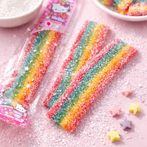 Sanrio Hello Kitty Sour Belt Candy Rainbow Gummy Candy, 0.53 oz