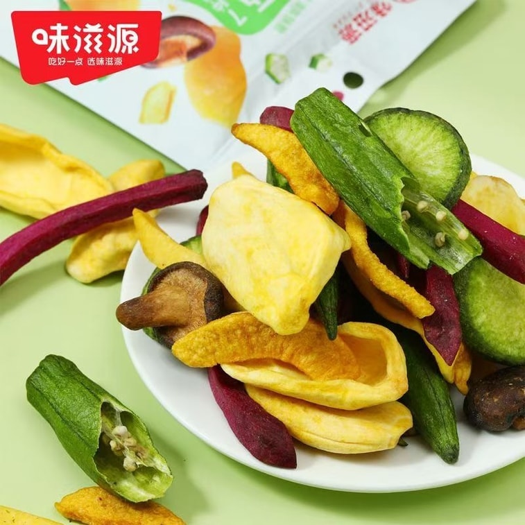 【中國直郵】 味滋源 12種綜合果蔬脆混裝香蕉片秋葵果乾100克 4