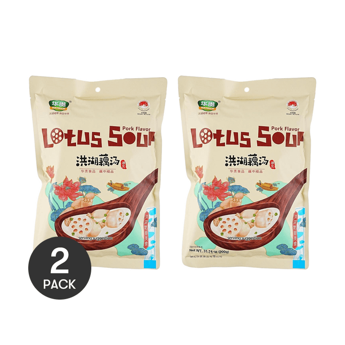 Lotus Soup Pork Flavor, 31.7 oz *2【2 Packs】