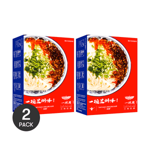 一碗兰 兰州拉面 速食牛肉风味面 半干鲜面 2人份 322g   *2【2份超值装】【地道兰州味】