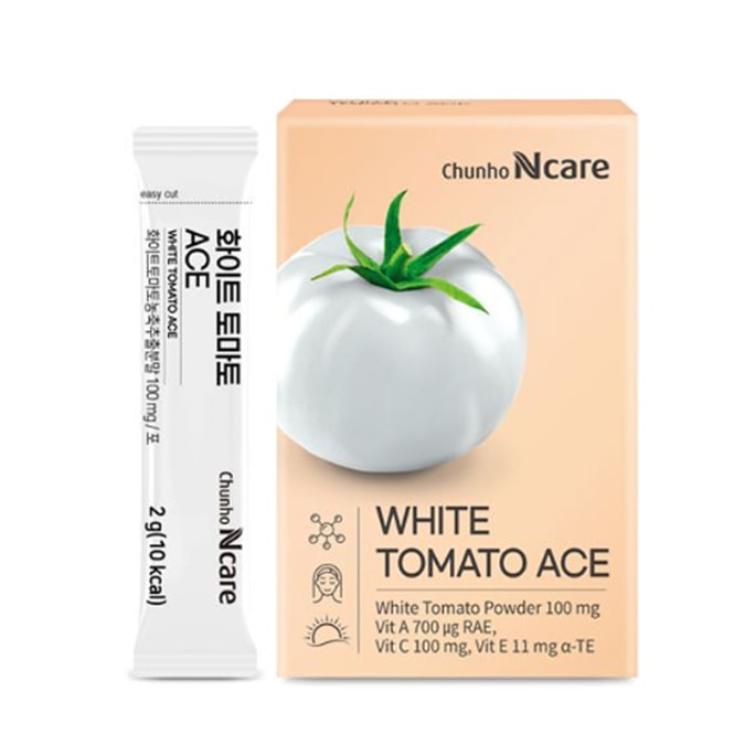 【韩国直邮】 韩国 Chunhoncare 白番茄 ACE 复合营养棒 10g × 30条,含白番茄提取物、维生素A、C、E、锌、胶原蛋白及透明质酸