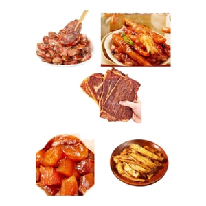 【美国直邮】 美国 好会吃 卤味零食大礼包 8件套 2 原味牛排脆+ 2 香辣牛排脆+ 2 避风塘豉汁凤爪+ 香辣牛蹄筋+ 香辣牛黄喉+ 梅干菜香肠