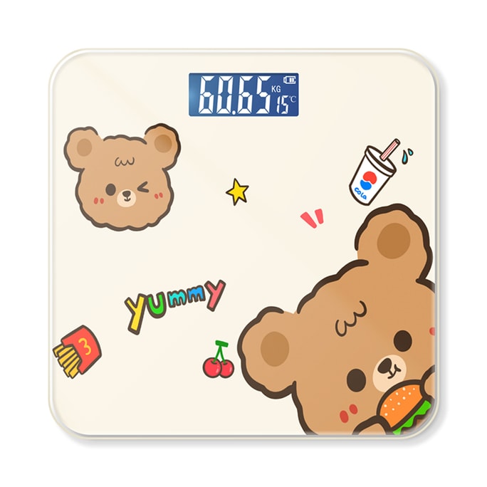 【中国直邮】甄选好物 家用USB卡通人体健康体重秤 汉堡熊