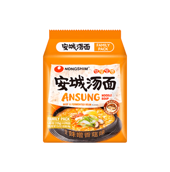 Ansung Tang Myun Noodle Soup Beef & Fermented Bean Flavor 4packs 500g