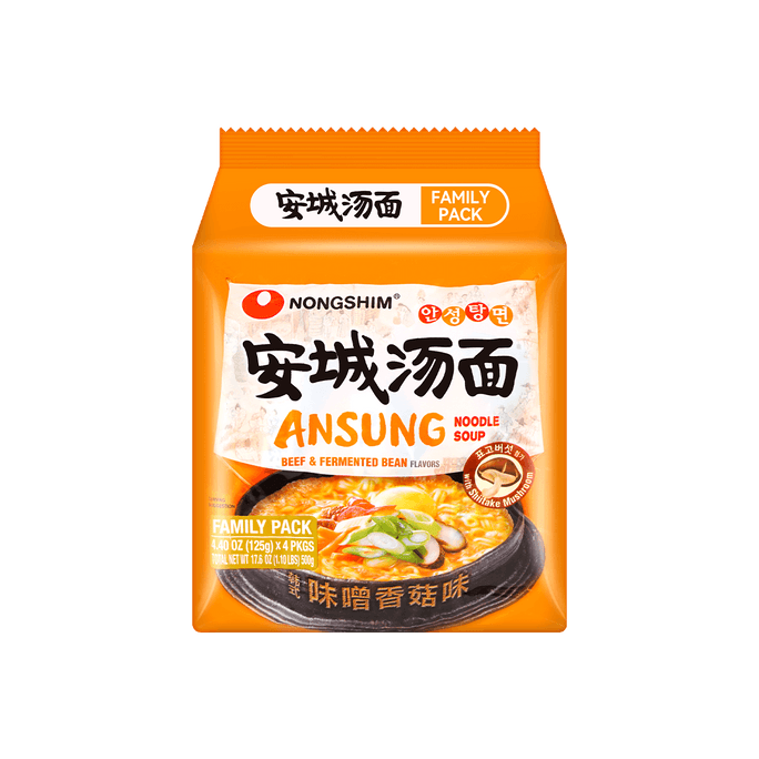 Ansung Tang Myun Noodle Soup Beef & Fermented Bean Flavor 4packs 500g