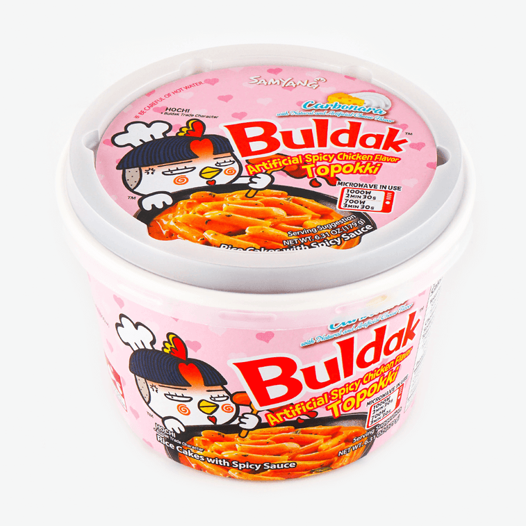 Korean Buldak Topokki,Spicy Fried Rice Cakes,Carbonara Flavor*2 & Hot ...