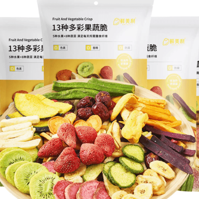 Fresh Fruit & Vegetable Crisp Dried Vegetable Comprehensive Pack:  Dried Banana Slices  Dried Jackfruit 200g