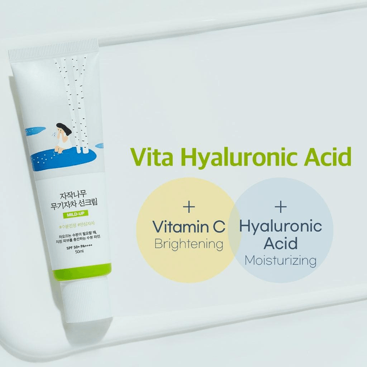 [한국 직배송] 라운드랩 자작나무 모이스처라이징 앤 젠틀 선크림, 물리적 자외선 차단제 SPF50+ PA++++, 50ml, 민감성 피부에 적합 3