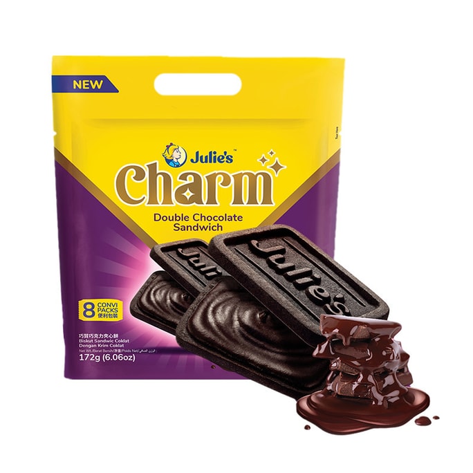 Julie's Choco Zamm Tiramisu Sandwich Biscuits, 172g. n Imported, Silky & Rich Flavor. Crispy, Creamy Snacks for Office, Afternoon Tea & Dessert Lovers