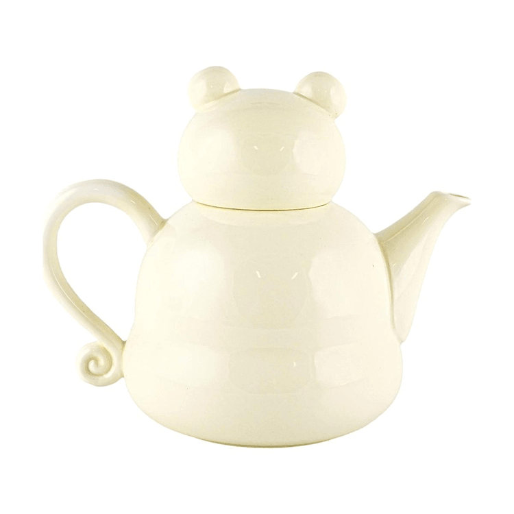 GLAZE STORY エンボスカラーボタンベアティーポット 耐熱セラミック