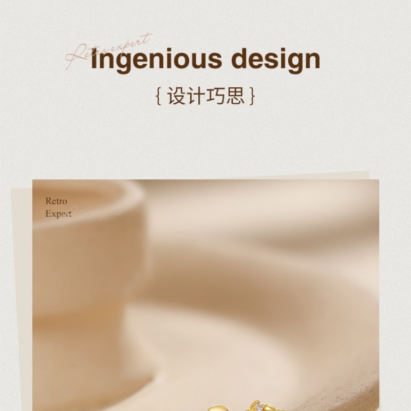 【中国直邮】 周六福 橘子汽水耳钉女S925银耳饰黄金色轻奢小众送女友本命年礼物 一对装