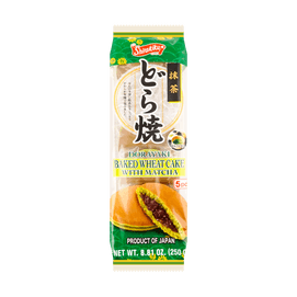 日本SHIRAKIKU 抹茶红豆铜锣烧 5枚入 250g【早餐下午茶点心】