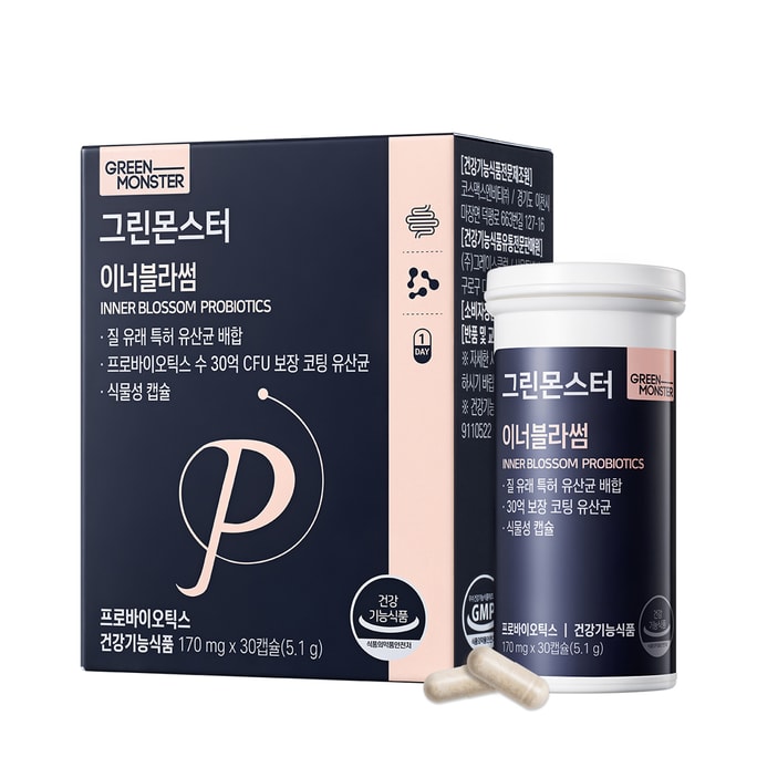 한국 [그린몬스터] 이너뷰티 사쿠라 여성유산균 30캡슐