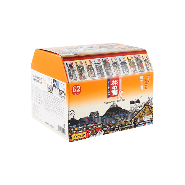 商品详情 - 日本KRACIE嘉娜宝 旅之宿系列 药用入浴剂 温泉成分配合 10种类 62包入 1550g - image  0