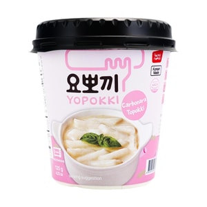 韓国インスタントトッポッキカップ - ライスケーキ、カルボナーラ風味、4.23オンス
