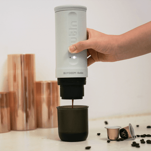 OUTIN Co-branded Coffee Machine, Rapid Heating, Lightweight Portable Espresso Machine OTEM-01, Light Shirt Green