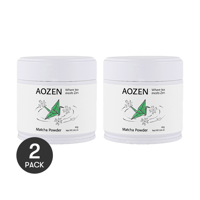 AOZEN 纯抹茶粉 40g *2【2份超值装】【杭州径山抹茶】【传统日式蒸青工艺】【零糖100%纯粹无添加极简配方】【可制作抹茶拿铁酸奶冲饮糕点烘焙等】