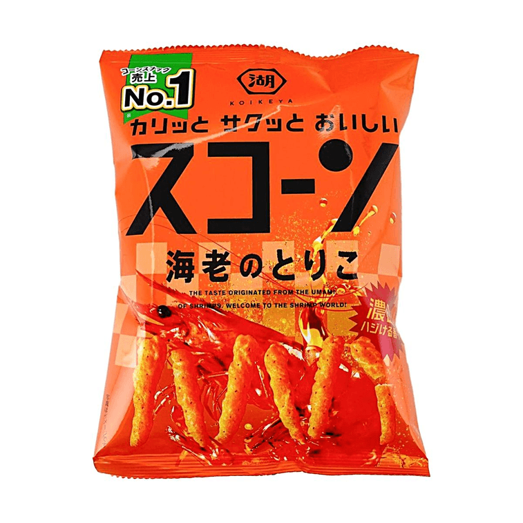 KOIKEYA Corn Chips – Rich Shrimp Flavor 2.72oz【Savory Shrimp Taste】【Crispy Crunch】【Japanese Classic Snack】 3