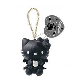 Hello Kitty Synthetic Leather Mascot Charm Black /Silver[T.C.P.]【Black 】