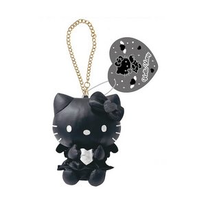 Hello Kitty Synthetic Leather Mascot Charm Black /Silver[T.C.P.]【Black 】