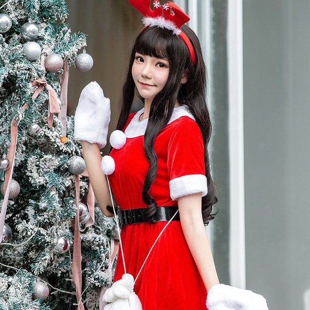 商品详情 - 中国 茗门卡淇 新款2021小钱包装饰成人角色扮演圣诞节服装 红色均码 - image  0