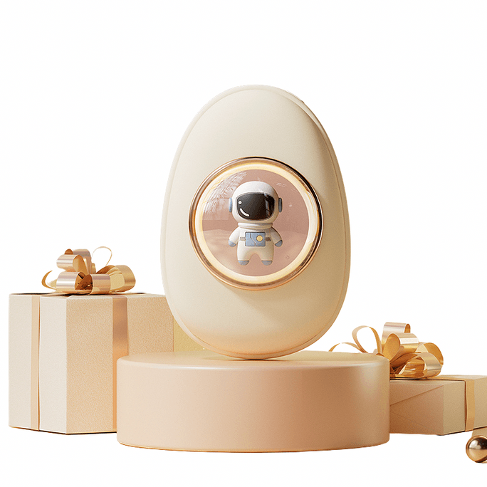 Warm hand treasure charger 2 in 1 3 temperature control + small night light 3000 mA white astronaut