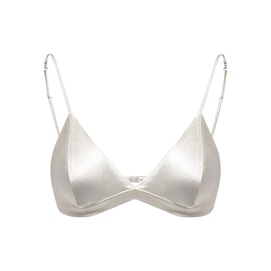 【中国直邮】 HSPM 新款法式桑蚕丝无钢圈真丝三角杯内衣 白色 M