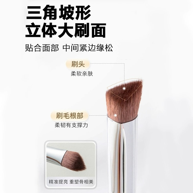 瑪莉安 【官方授權旗艦店】斜三角熨斗刷 高光刷臉部中淚溝提亮刷 +子彈頭遮瑕刷 2支 9