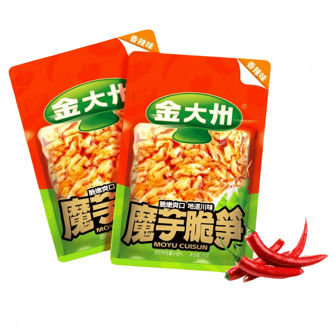Jin Dazhou [Konjac Crisp Bamboo Shoots] Sichuan Spicy Snack, Tender, Crispy, Fragrant and Spicy, Ready to Eat, Beef Tripe Leisure Snack, 150g (Includes 2 Small Packs)