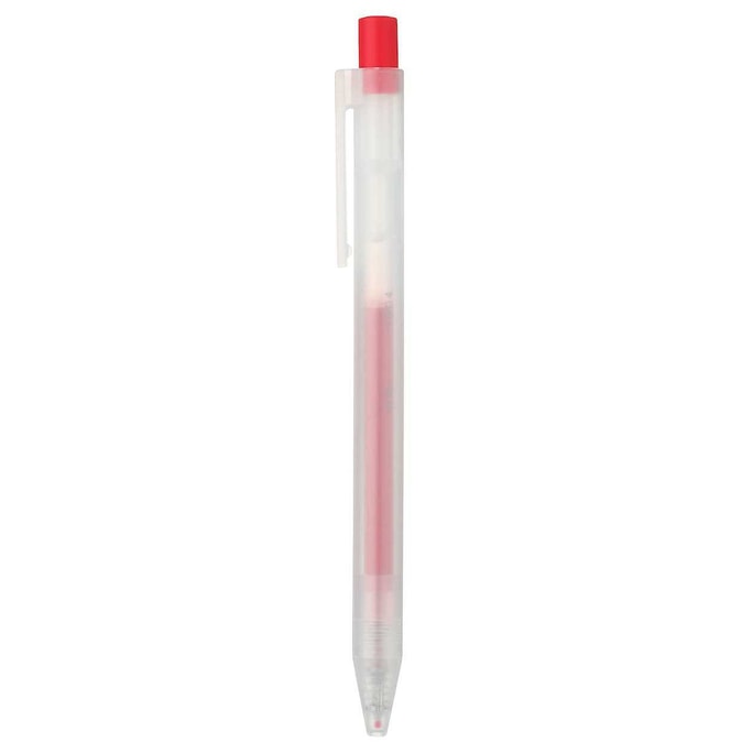 【日本直郵】無印良品 凝膠中性墨水原子筆·按壓式 紅色