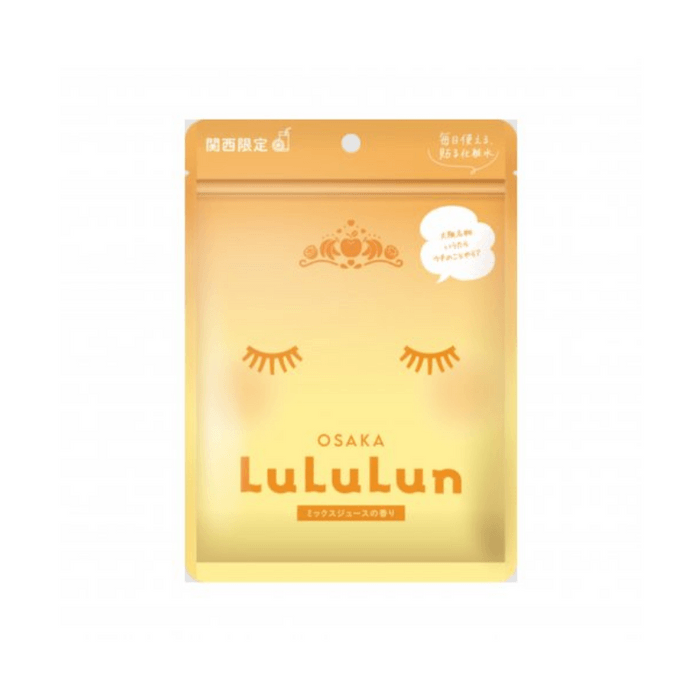 【日本直邮】LULULUN 大阪关西限定 混合果汁香保湿补水面膜 7片装