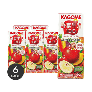 Vegetable Life 100 Carrot & Apple Juice 6.76  fl oz *6【6 Packs】【Product Expiry Date Format: Day/Month/Year】
