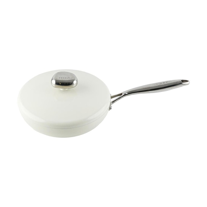 Pebble Frying Pan Fry Pan with Lid White 10.24'