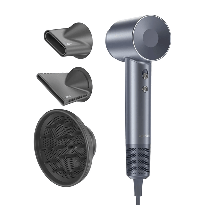 Swift Special High Speed Hair Dryer Silver Blue 110000 RPM 200 Million Negative Ions 3 Magnetic Nozzles Lightweight Glass Fiber Nylon Body