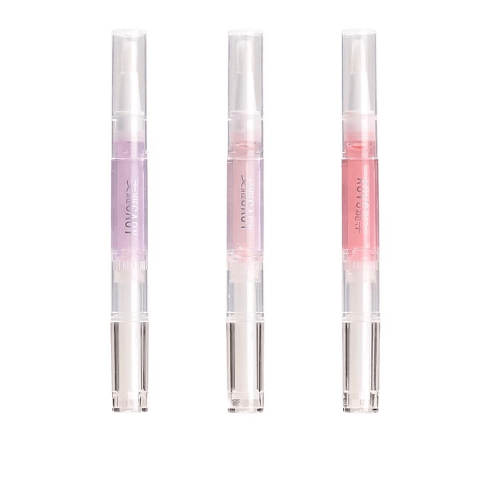 Finger Edge Nail Polish Essence Moisturizing Shangri-La + Rose + Peach 2ml*3 Pieces