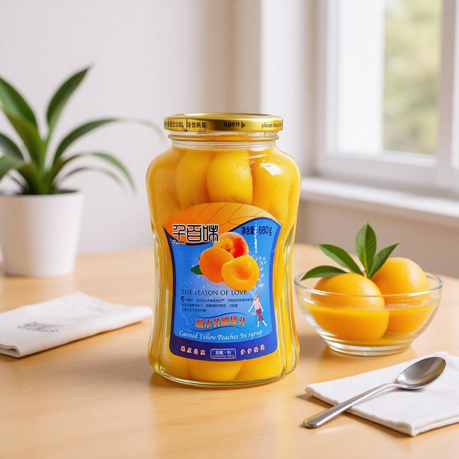 千百味 糖水黄桃罐头 0脂 即食水果罐头 680g