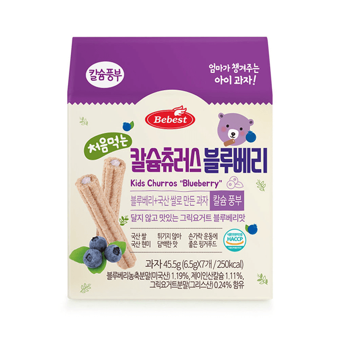 Bebest The First Calcium Churros BlueBerry 6.5g x 7p