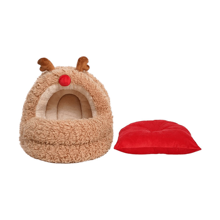 ZEZE 宠物窝猫窝狗窝宠物床 圣诞限定 麋鹿蒙古包造型 宠物床 猫窝猫床狗窝狗床 小号 【属于崽崽的圣诞氛围】 5