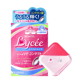 Lycee Pink Flower Contact Lens Eye Drops, 0.27oz - Redness Relief & Hydrating, Not for use with soft contact lenses