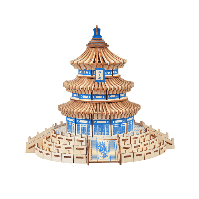 【中国直送】天壇木製パズル、古代建築組立モデル、ほぞ穴構造、北京天壇モデル