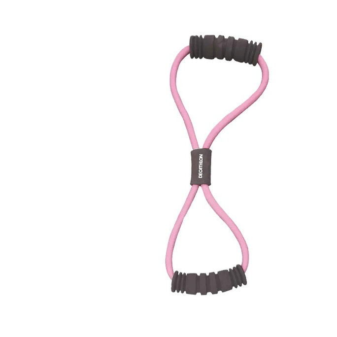 Decathlon Figure 8 Tension Device, Open Back Magic Device, Yoga Elastic Band, Cherry Blossom Pink (single Piece)