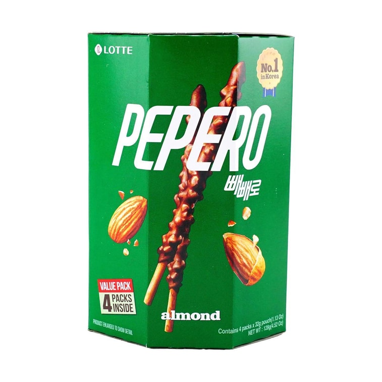 PEPERO Almond Chocolate Biscuit Stick,4packs 4.51oz【Stray Kids Pick】【Packing May Vary】 12