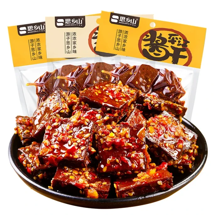 Pingjiang Sauce Dried Tofu Authentic Hunan Specialty Snack Ready-to-Eat Tofu [Extra Spicy] 80g*1 Bag