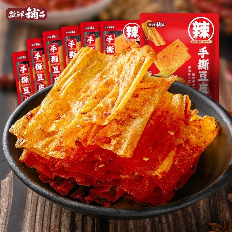 盐津铺子 手撕豆皮 117g 麻辣网红老式辣条童年香辣怀旧零食独立包装 7
