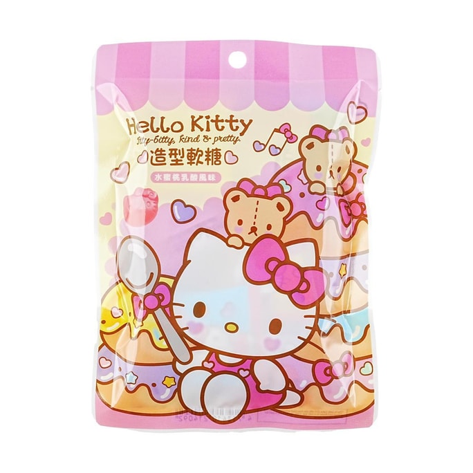 Hello Kitty Shaped Gummy Peach Yogurt  Flavor,1.05 oz【Anime Finds】