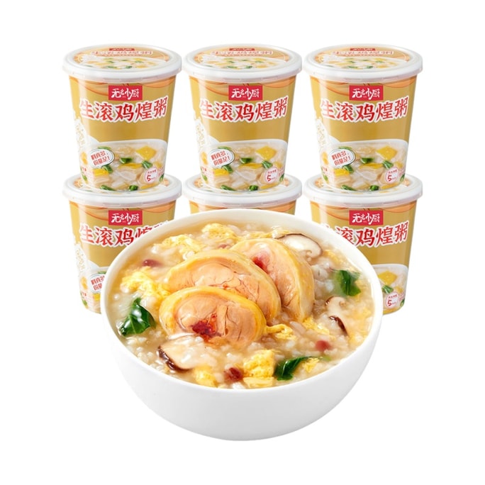 블랙 프라이데이 세일 [중국 직배송] 우밍샤오추 동결건조 인스턴트 포리지로 아침 식사 대용으로 드세요. 간편하게 보관할 수 있도록 통에 담겨 제공됩니다. 따로 조리할 필요 없이 물만 넣고 드세요. 편리한 생활과 균형 잡힌 영양을 동시에 제공합니다. 50g*6개입 닭고기 포리지