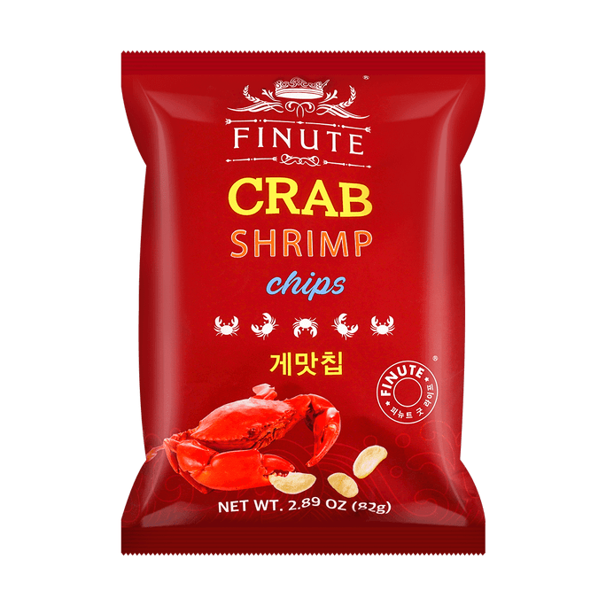 【神仙薯片】韩国FINUTE趣莱福 香脆鲜虾片 蟹味 82g