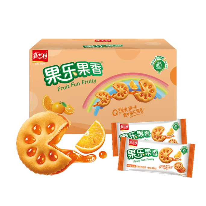 Jia Shi Li Guo Le Guo Xiang Sandwich Biscuits Orange Flavor 17g * 10 packs